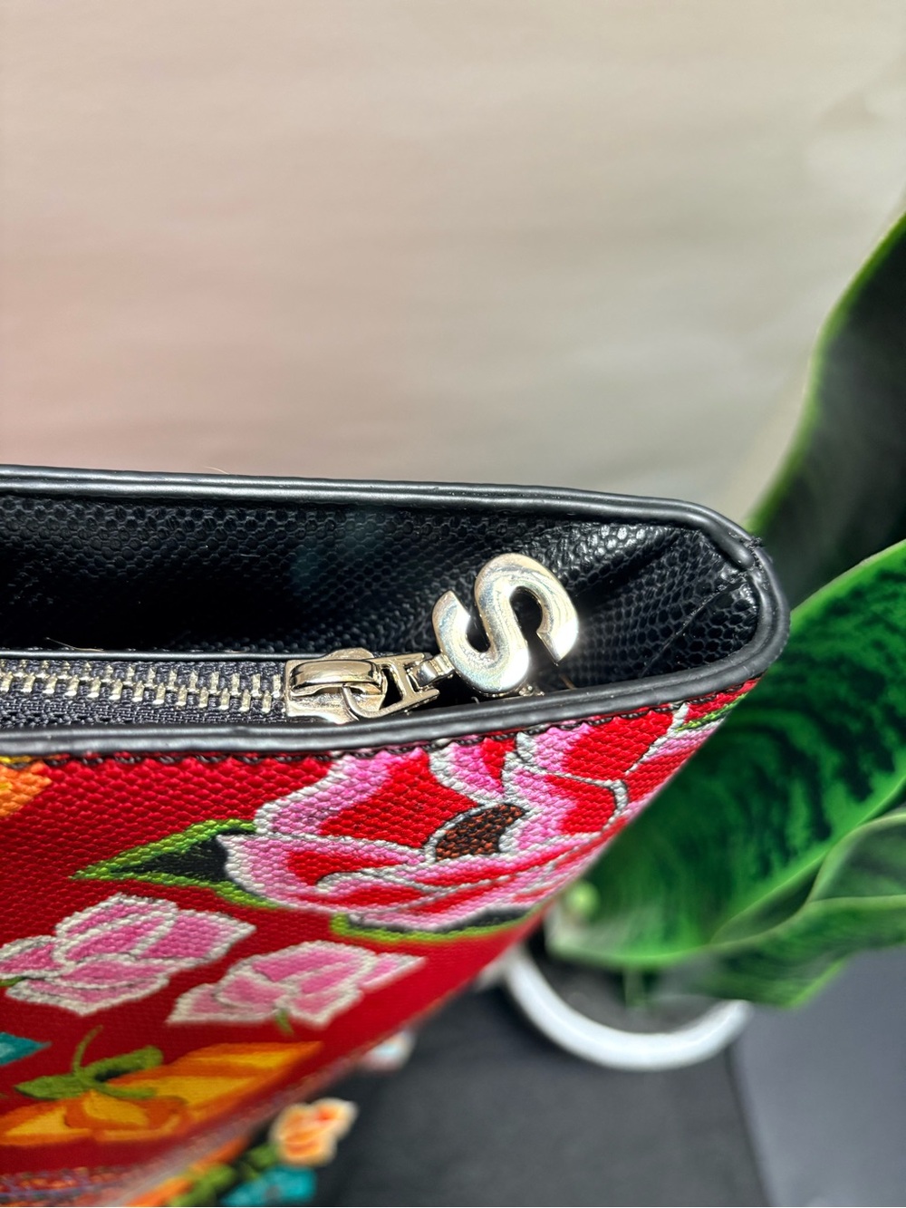 Desigual | Floral Shopper Large Tote Bag "Folklore Cards" - Red/Pink/Black - Picture 3 of 12
